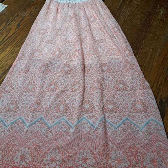 Juniors Size Large Trixxi Sleeveless Spaghetti Strap Floral Maxi Dress Open Back - Picture 3 of 8